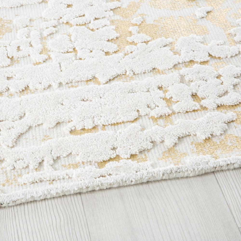 KAMYA - Tapis ciselé écru et doré 160x230