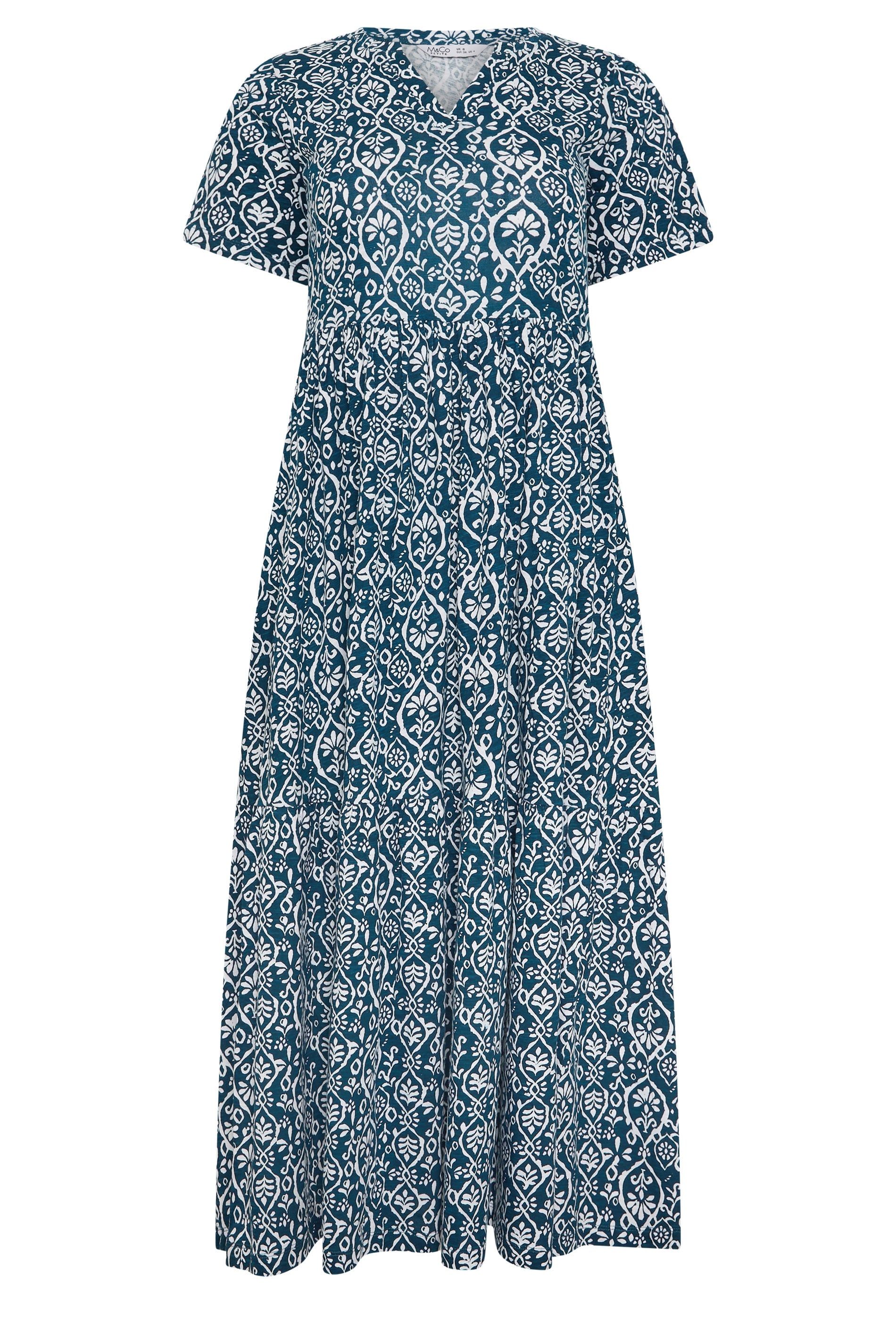 M&Co Petite Printed Cotton Midi Dress