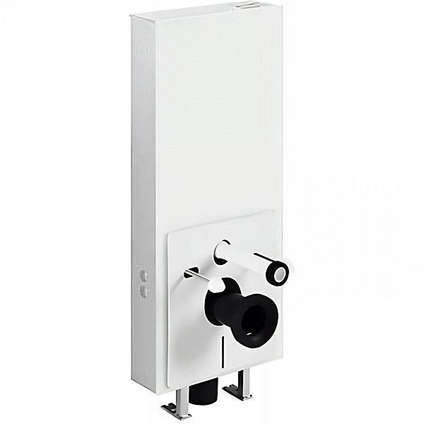 Bâti-support WC suspendu avec habillage blanc complet insonorisé prêt à poser SANINDUSA SANGLASS WALL 3/6L