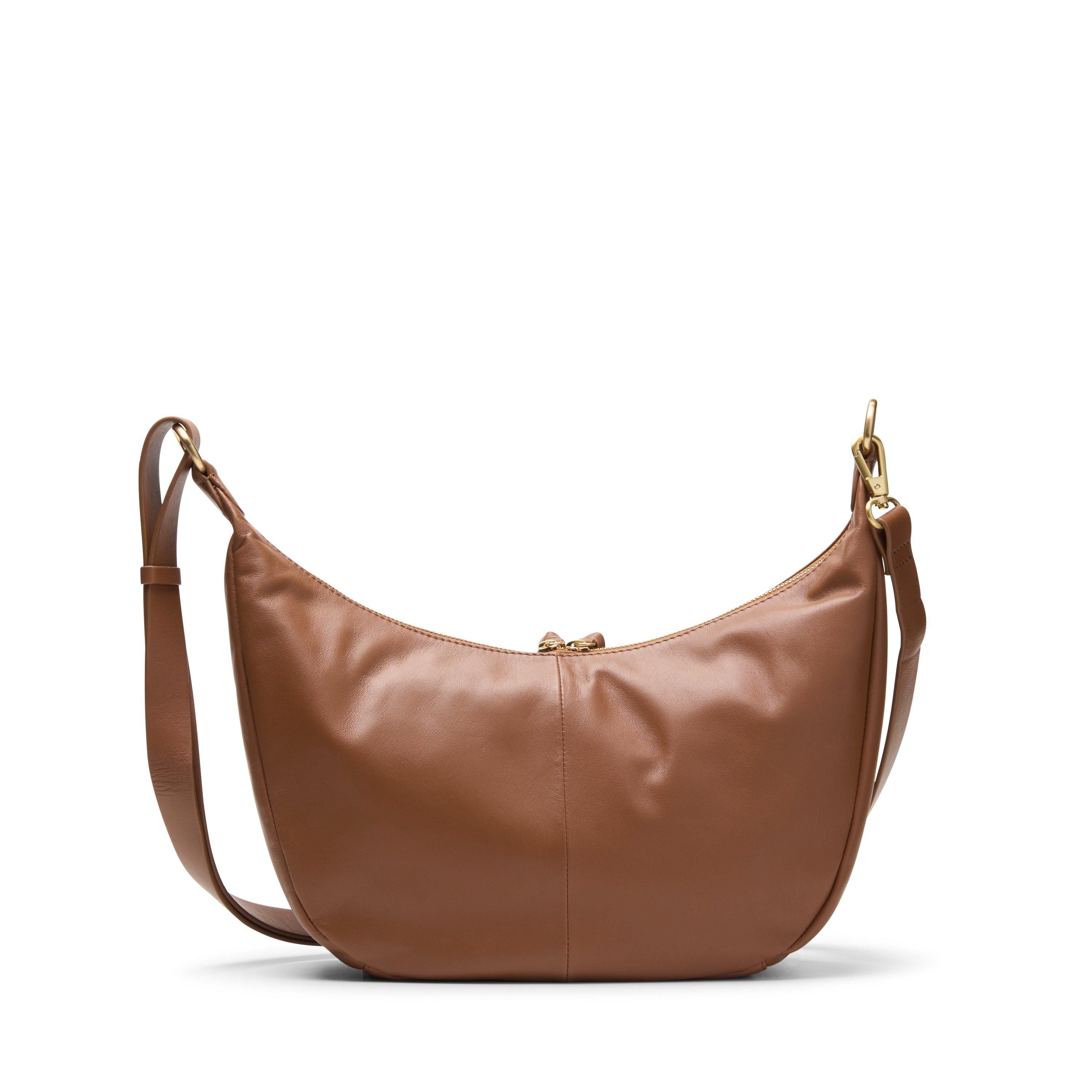 Clarks Willow Moon Tan Leather Shoulder Bag,Cross Body Bag