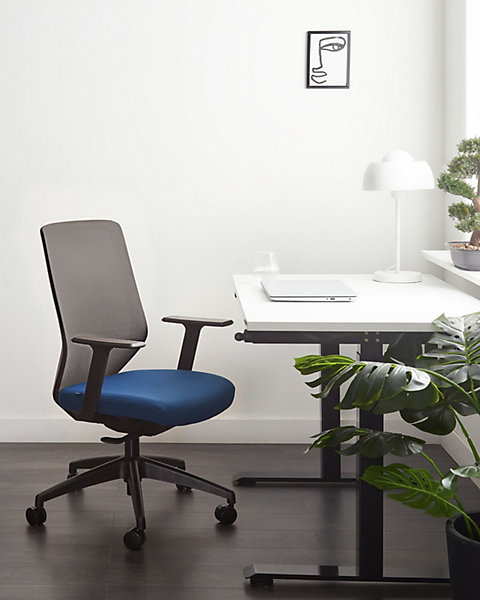Chaise de bureauentissu bleu VIRTUOSO