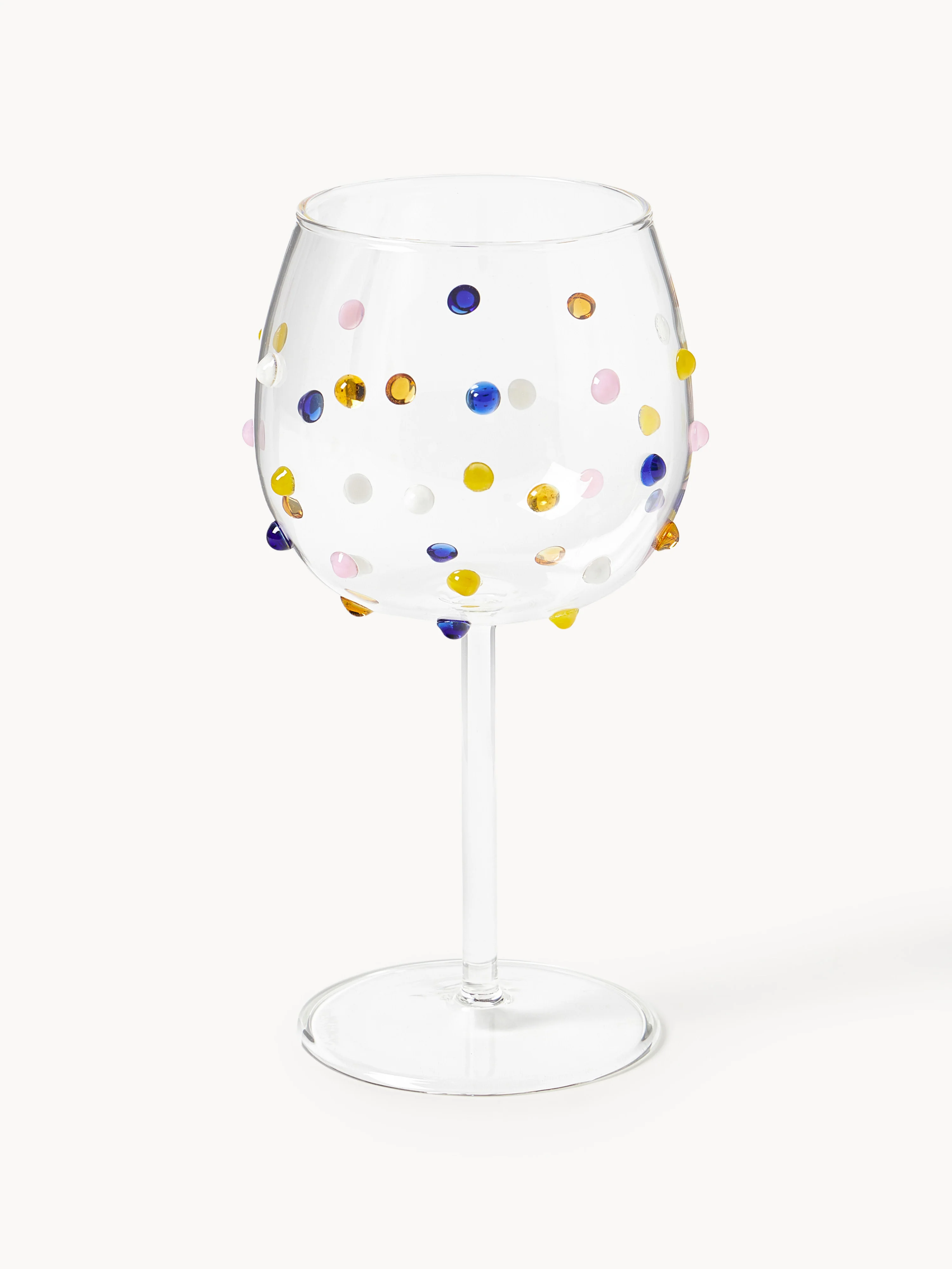 Mundgeblasene Weingläser Perli aus Borosilikatglas, 4er-Set