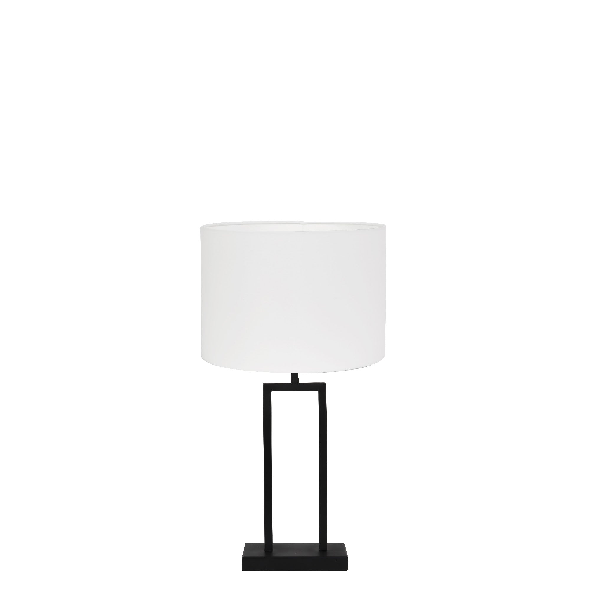 Light & Living tafellamp Shiva/Polycotton - zwart, wit - 30x30x62cm