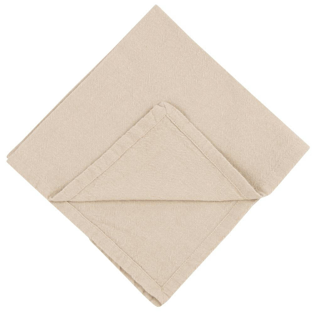 - Serviettes en coton beige à franges 42x42 (4)