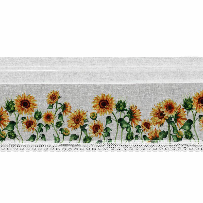 Firana zazdrostka HELIA biała 30x150 cm wzory ozdobna koronka