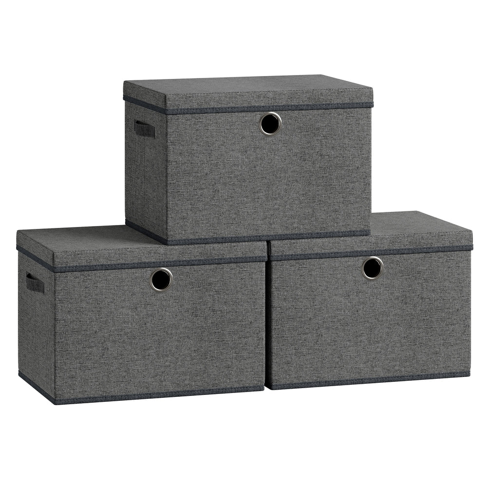 Boîtes de rangement pliables en tissu avec couvercle