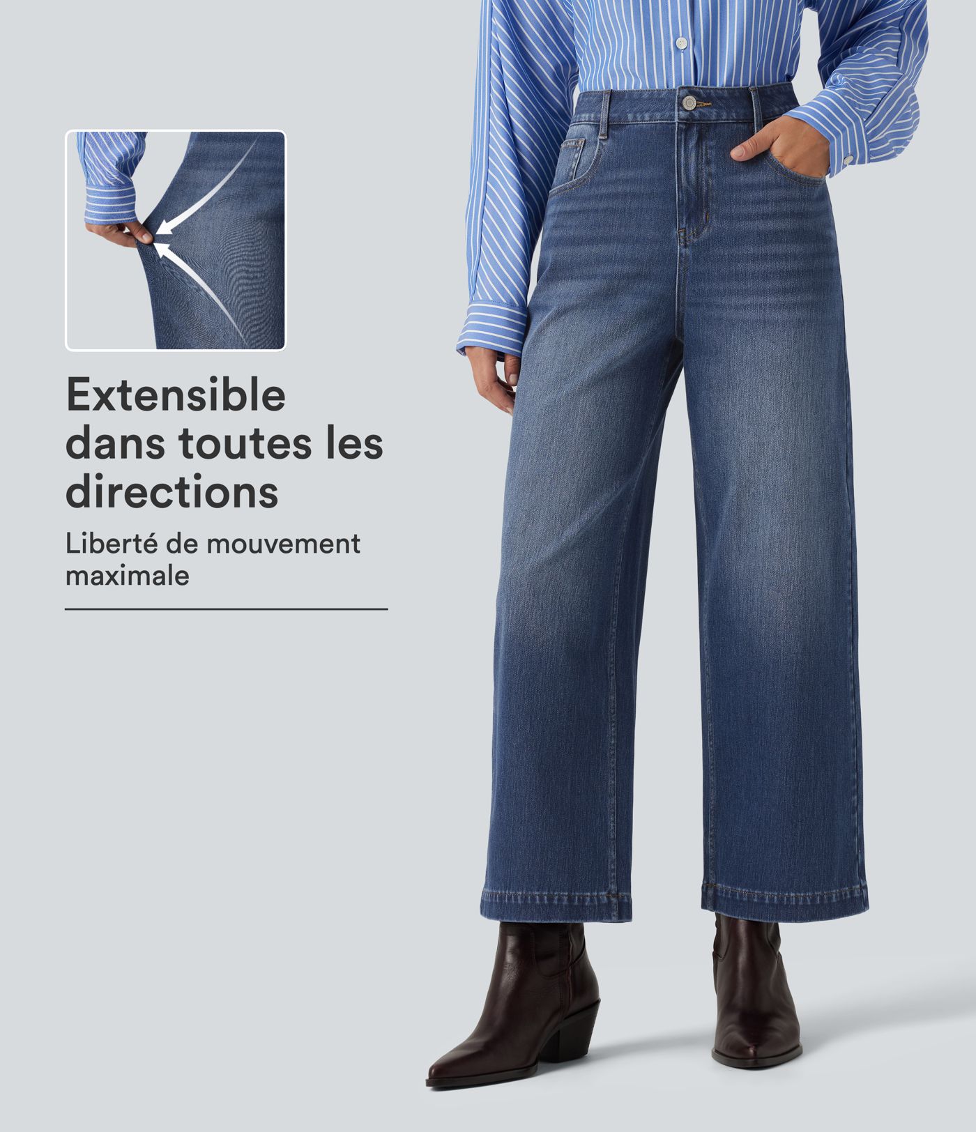 Jean large Halara Flex™ taille haute avec poches