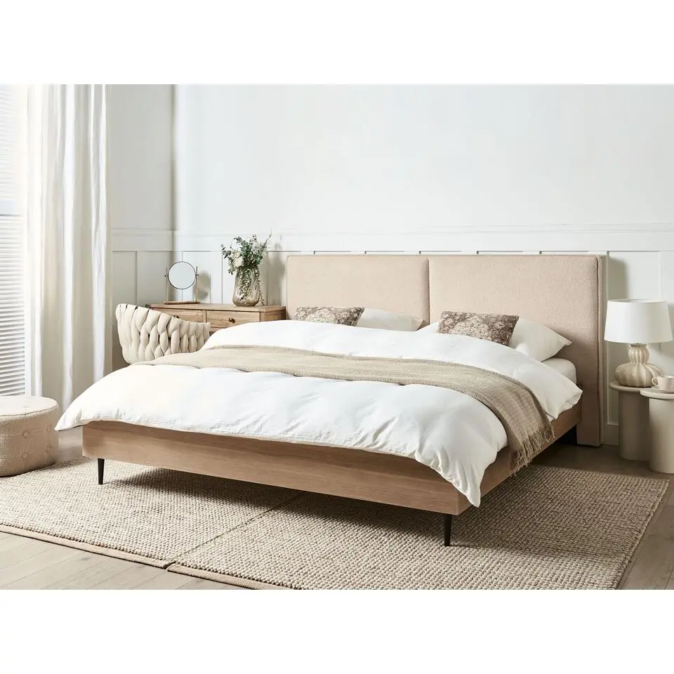IZERNORE - Bed - Beige - 180 x 200 cm - Boucl&eacute;