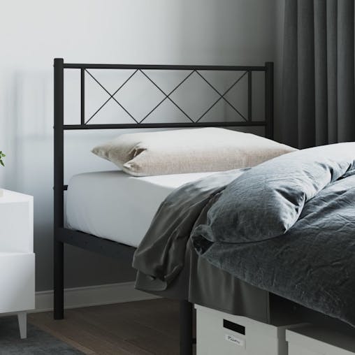 NNEVL Metal Headboard Black 90 cm