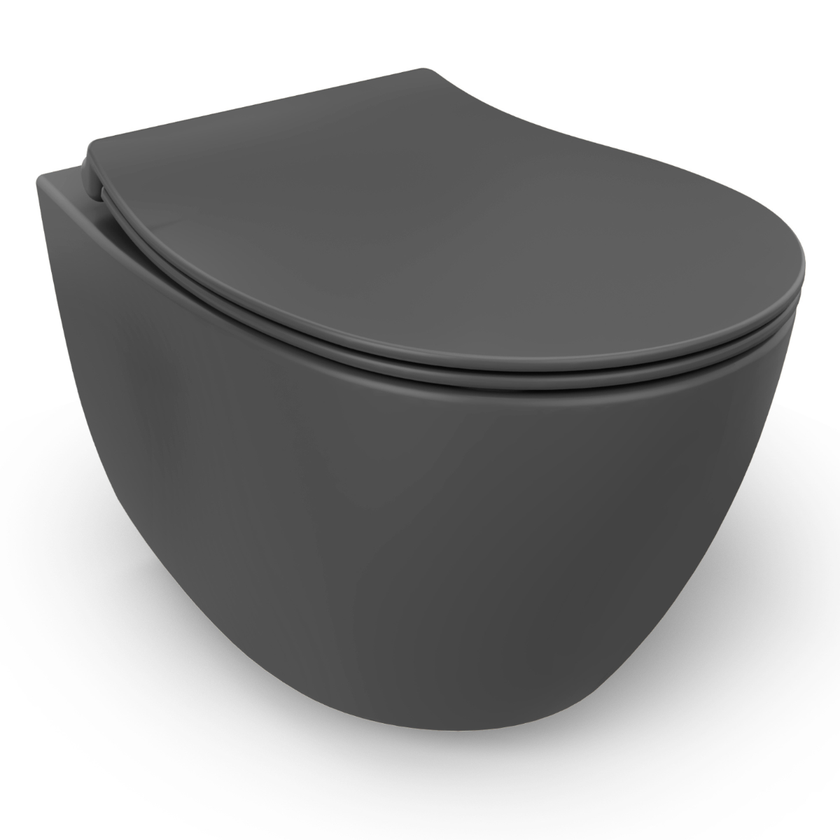 Isvea Wc Toilet Badkamer Hangend Antraciet Inclusief Softclose Toiletbril