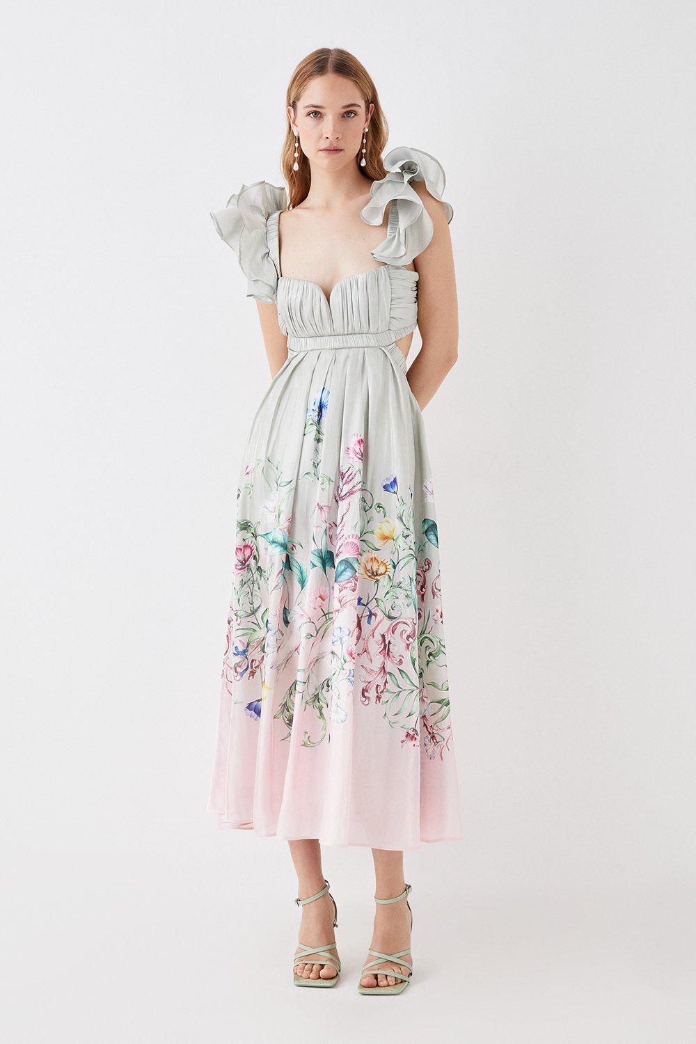 Coast The Collector Glossy Organza Cut Out Back Dress
