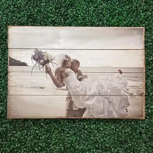 Custom Photo on Wood, Anniversary Gift, Wedding Picture Frame, Senior Pictures