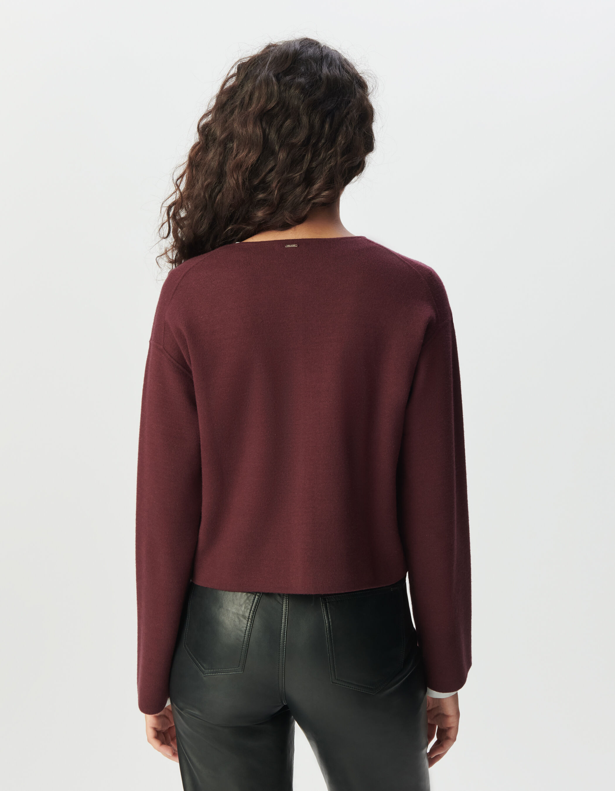 Cardigan court blanc tricot poches plaquées Femme