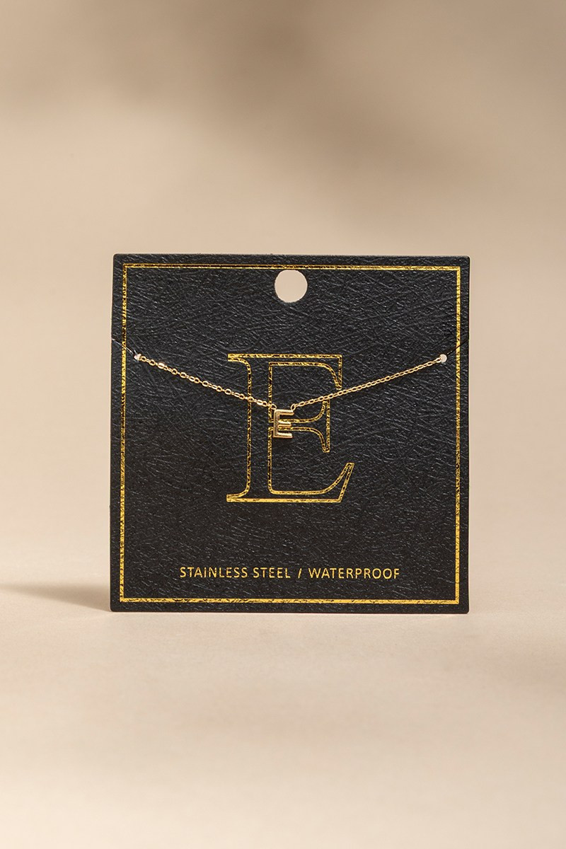 E Initial Stainless Steel Pendant Necklace
