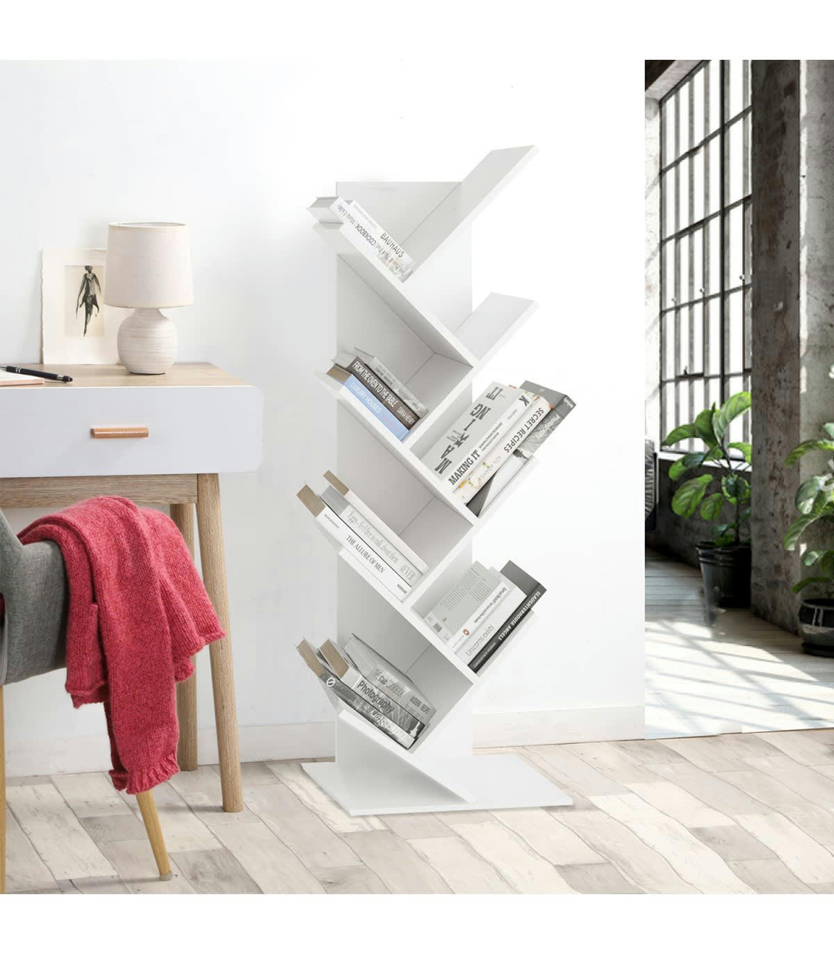 BÜCHEN - Bibliothèque avec Étagères Géométriques