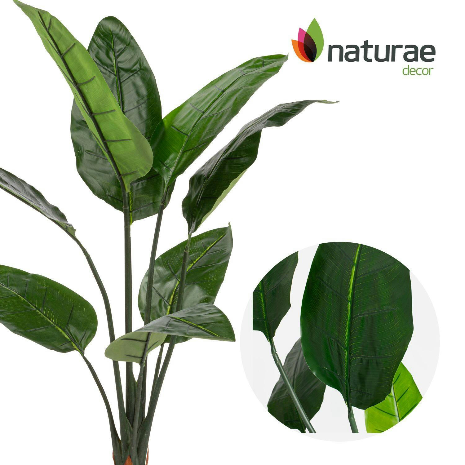 Naturae Décor Artificial Bird Of Paradise Indoor/Outdoor Plant in Black Pot, 45-in