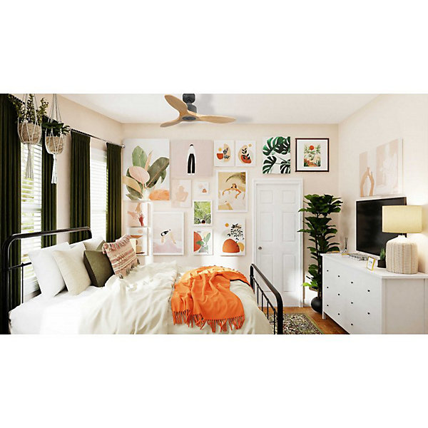 Modulo SlimRing - Super destratificateur et ventilateur DC 106 cm noirpales bois clairidéal 10 à 20 m²