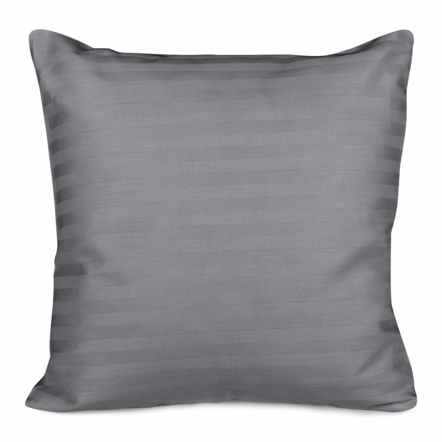 Poszewka satynowa 40x40 antracytowa szara pasy jednobarwna