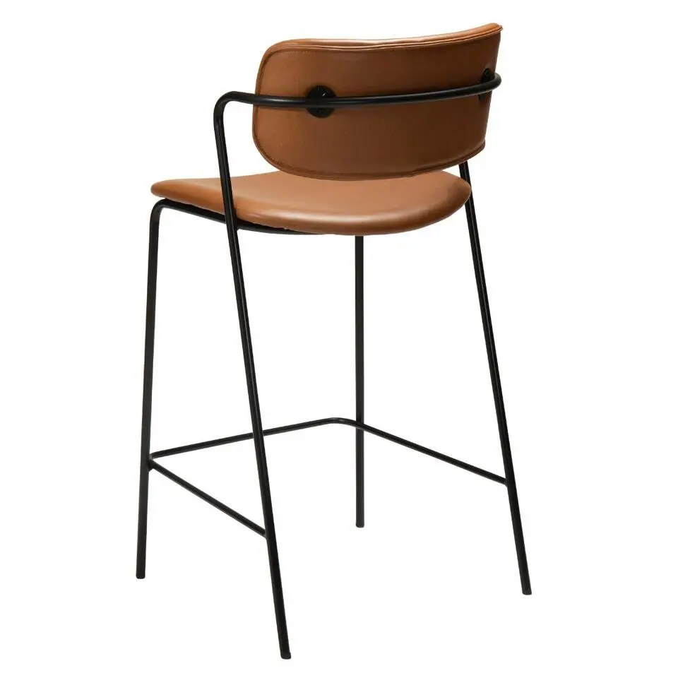 Hioshop Zed Dan-Form counterstoel met armleuningen PU-kunstleer lichtbruin