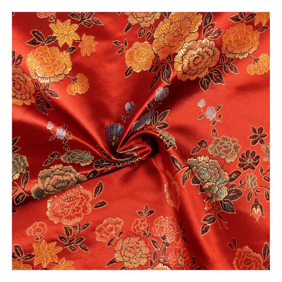 Red Floral Brocade Fabric? by the Metre