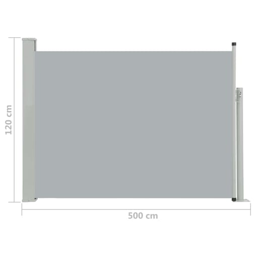 NNEVL Patio Retractable Side Awning 120x500 cm Grey
