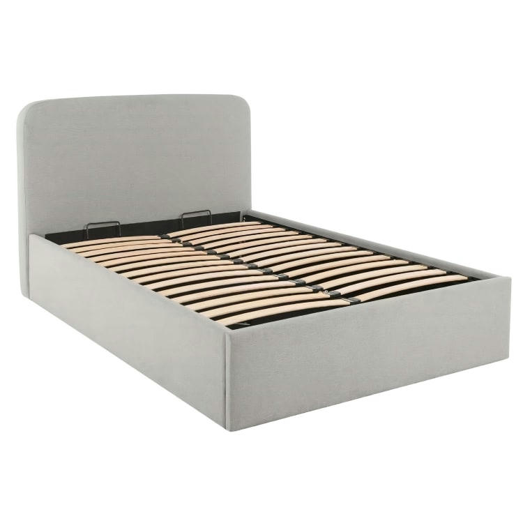 BESLEY - Lit coffre   gris     tissu 140x200