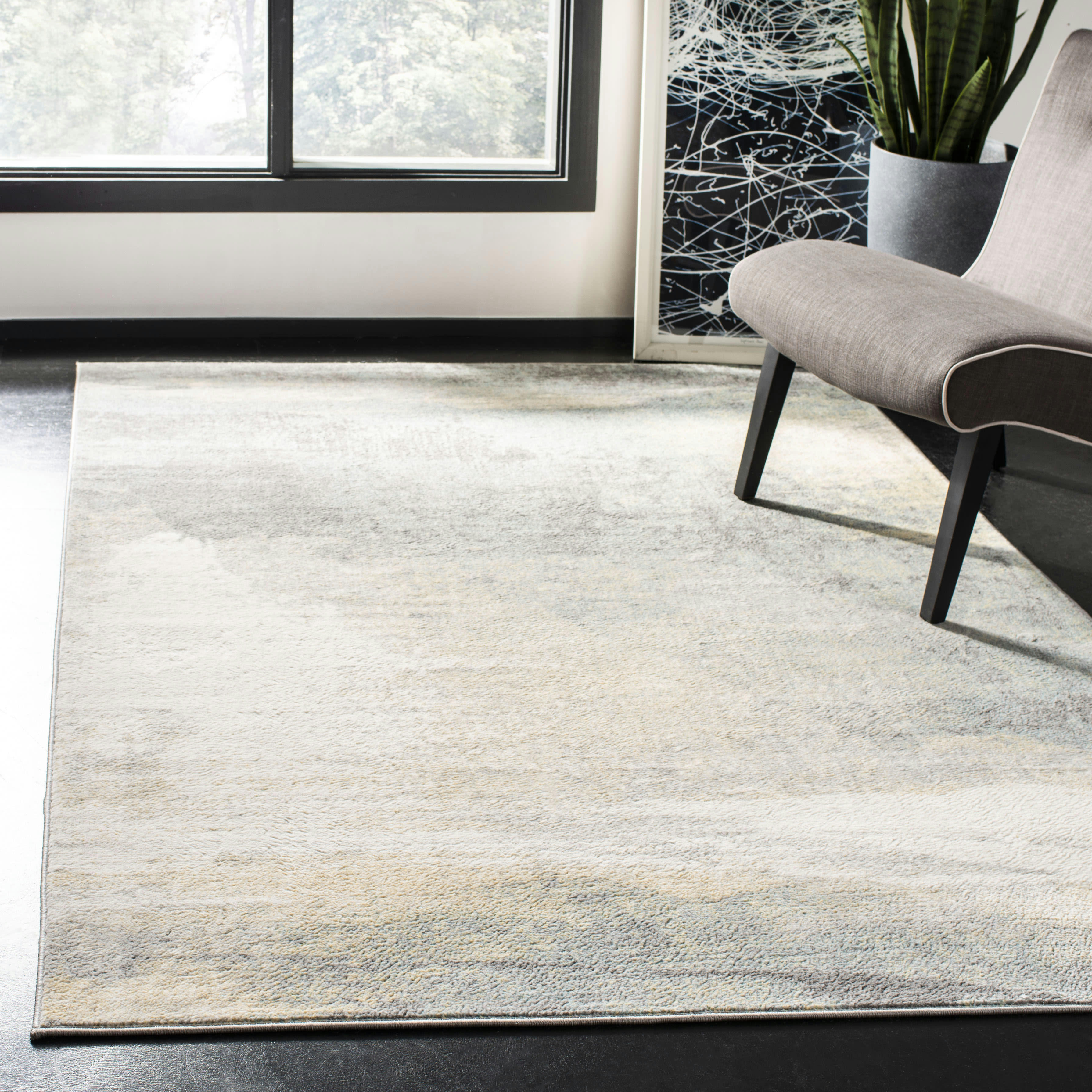 JASPER - Tapis de salon interieur en gris & or, 160 x 229 cm