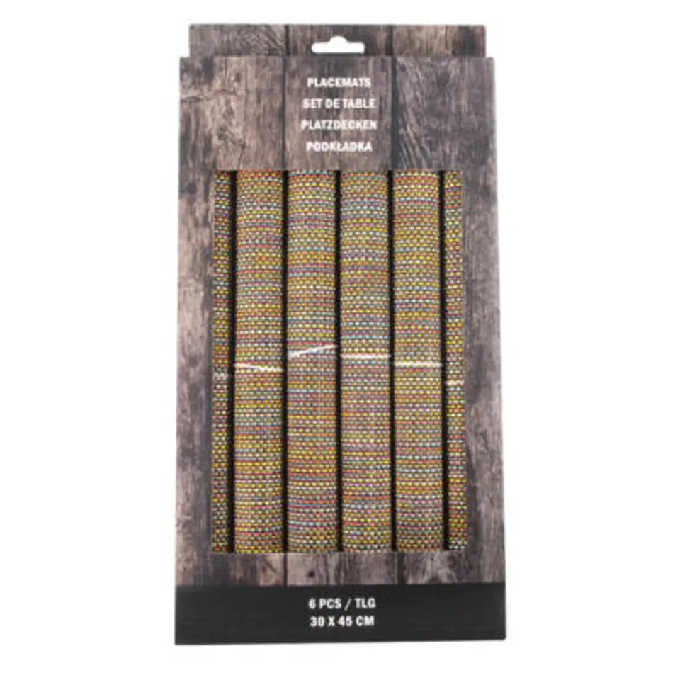 Svenska living Placemats - 6x stuks - polyester - 45 x 30 cm