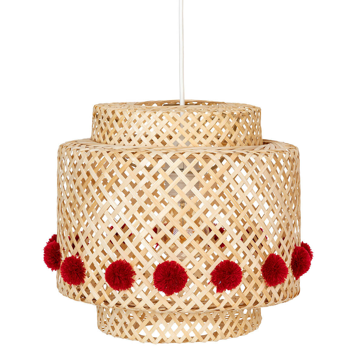 Lampa wisząca LIBY BAMB z ażurowym kloszem z bambusa, Ø 40 cm
