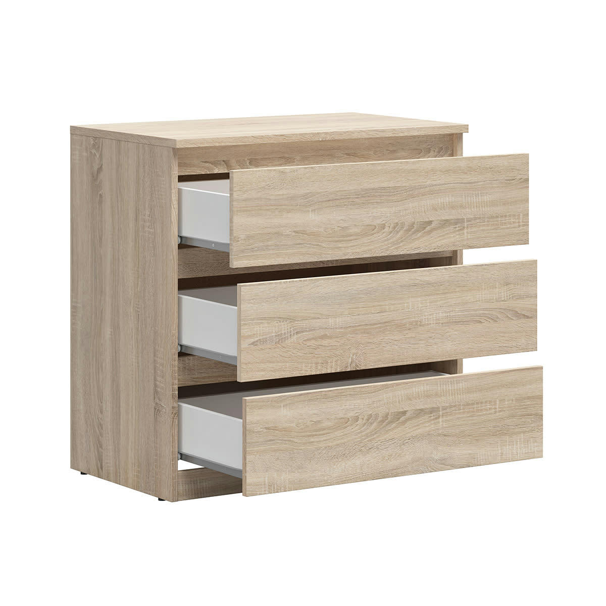 - Commode 3 tiroirs panneaux agglomérés naturel