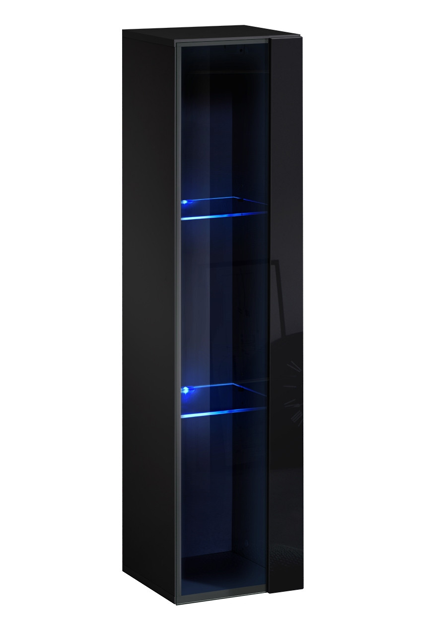 Witryna wisząca czarny połysk SWITCH 120 cm   LED
