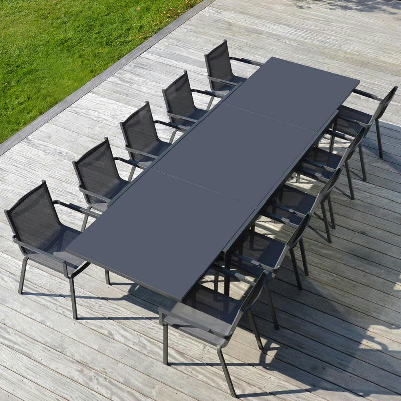BONGAO - Table extérieur aluminium extensible 10 places