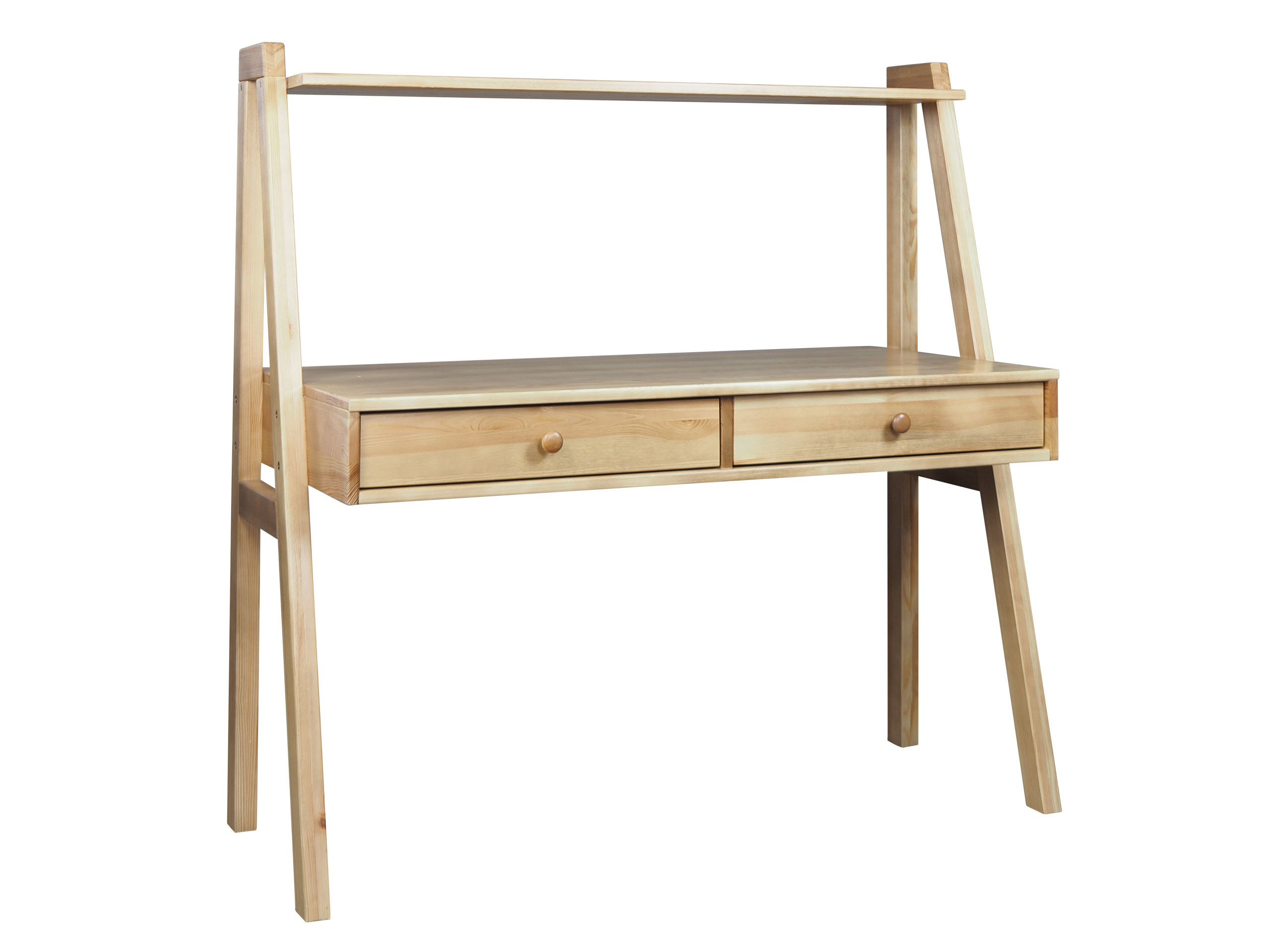 Biurko drewniane z półką SHELF, kolor dębowy