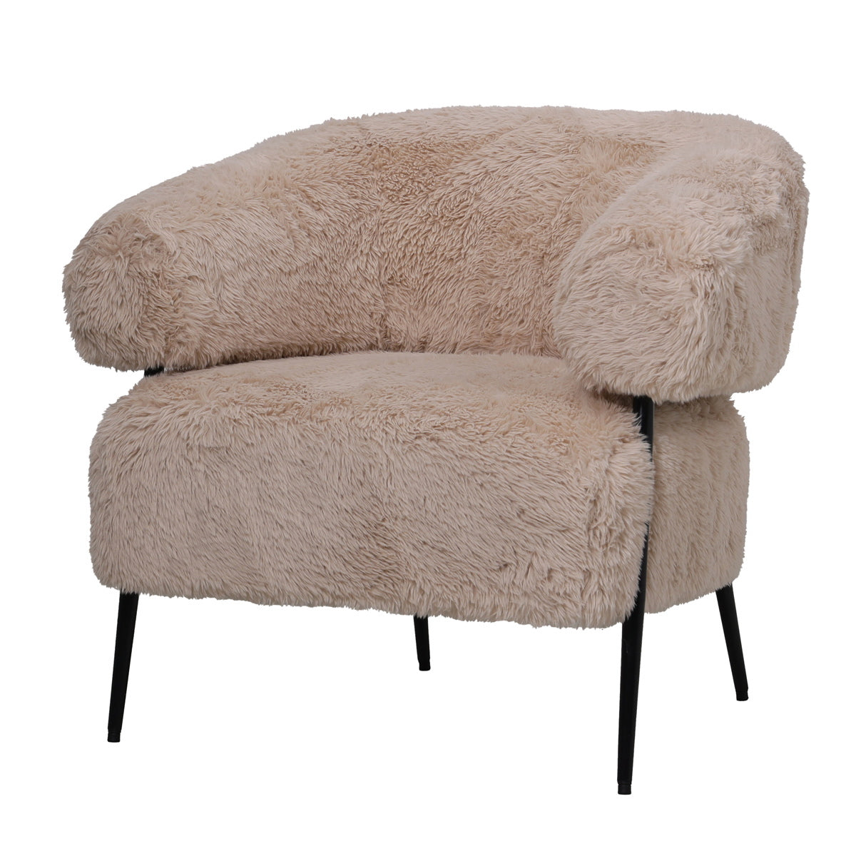 DÉJA Living Fauteuil Bogo Fluffy - Taupe Stof - 86x74x78cm