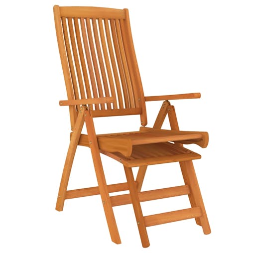 NNEVL Folding Garden Chairs with Footrests 2 pcs Solid Wood Eucalyptus