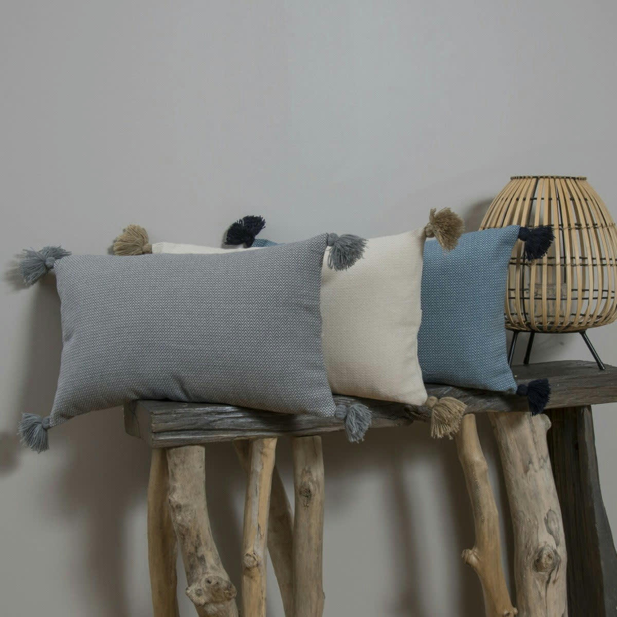 STOCKHOLM - Housse de coussin coton  50x30 gris moyen