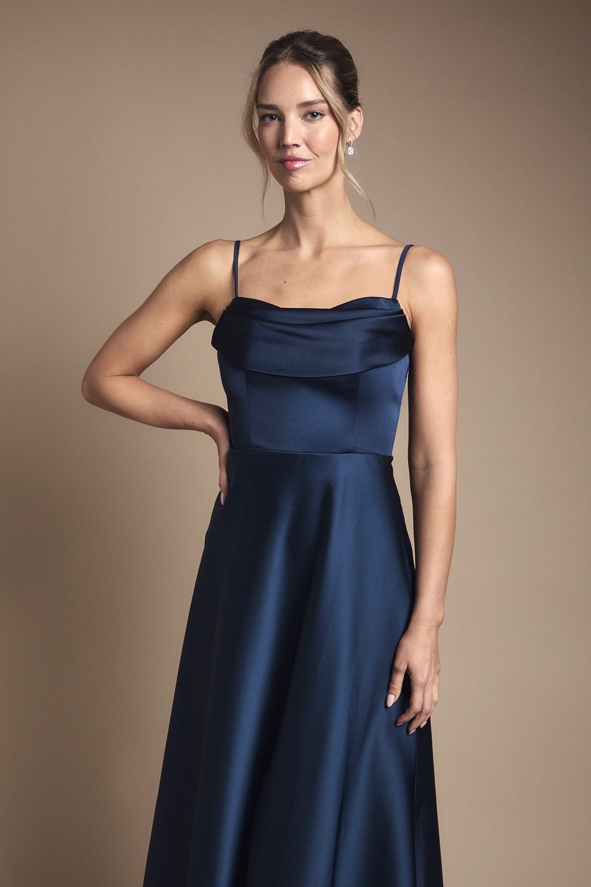 Coast Strappy Drape Bodice Maxi Bridesmaid Dress