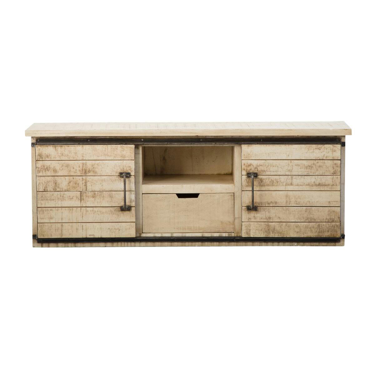 EMMA - Meuble TV en bois noir 160 cm