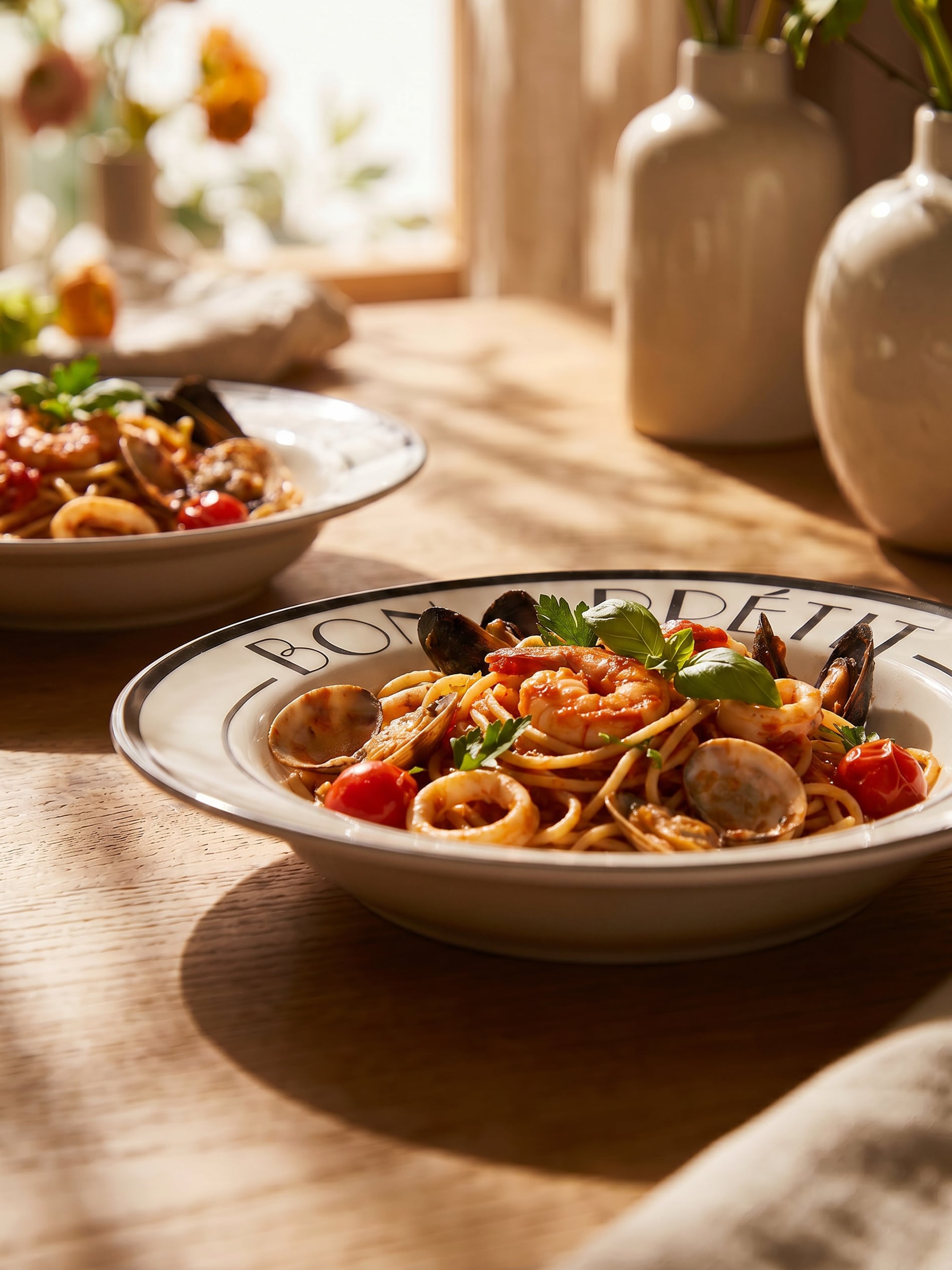 Ceramiczne miski z napisem Bon appétit 2 pack