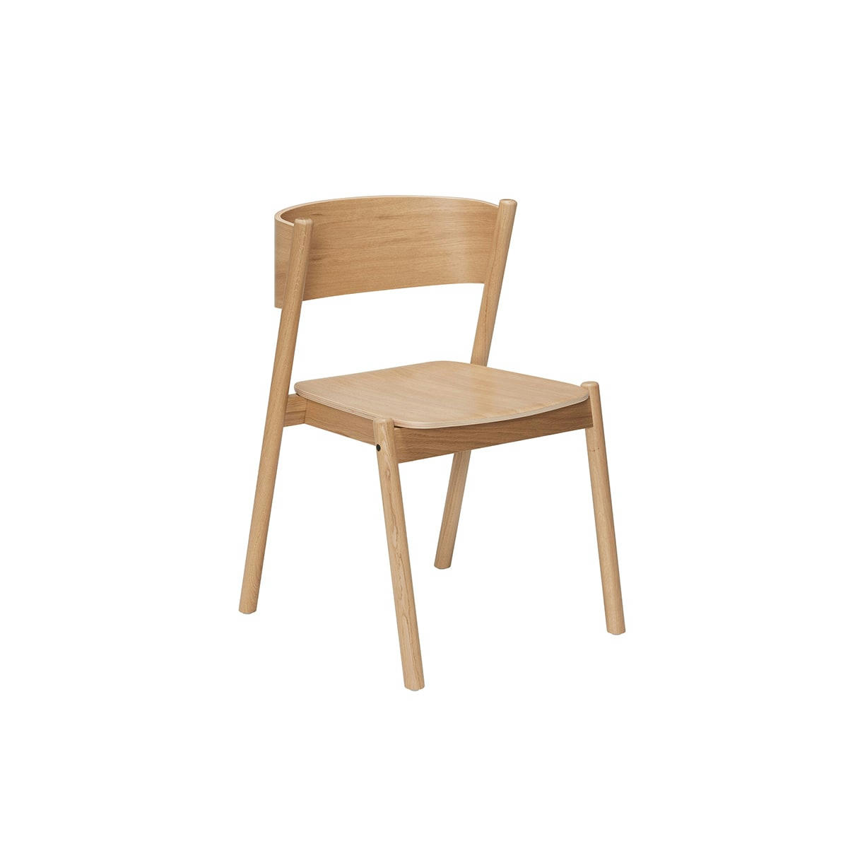 OBLIQUE - Chaises de salle à manger en hêtre, placage de chêne et bois
