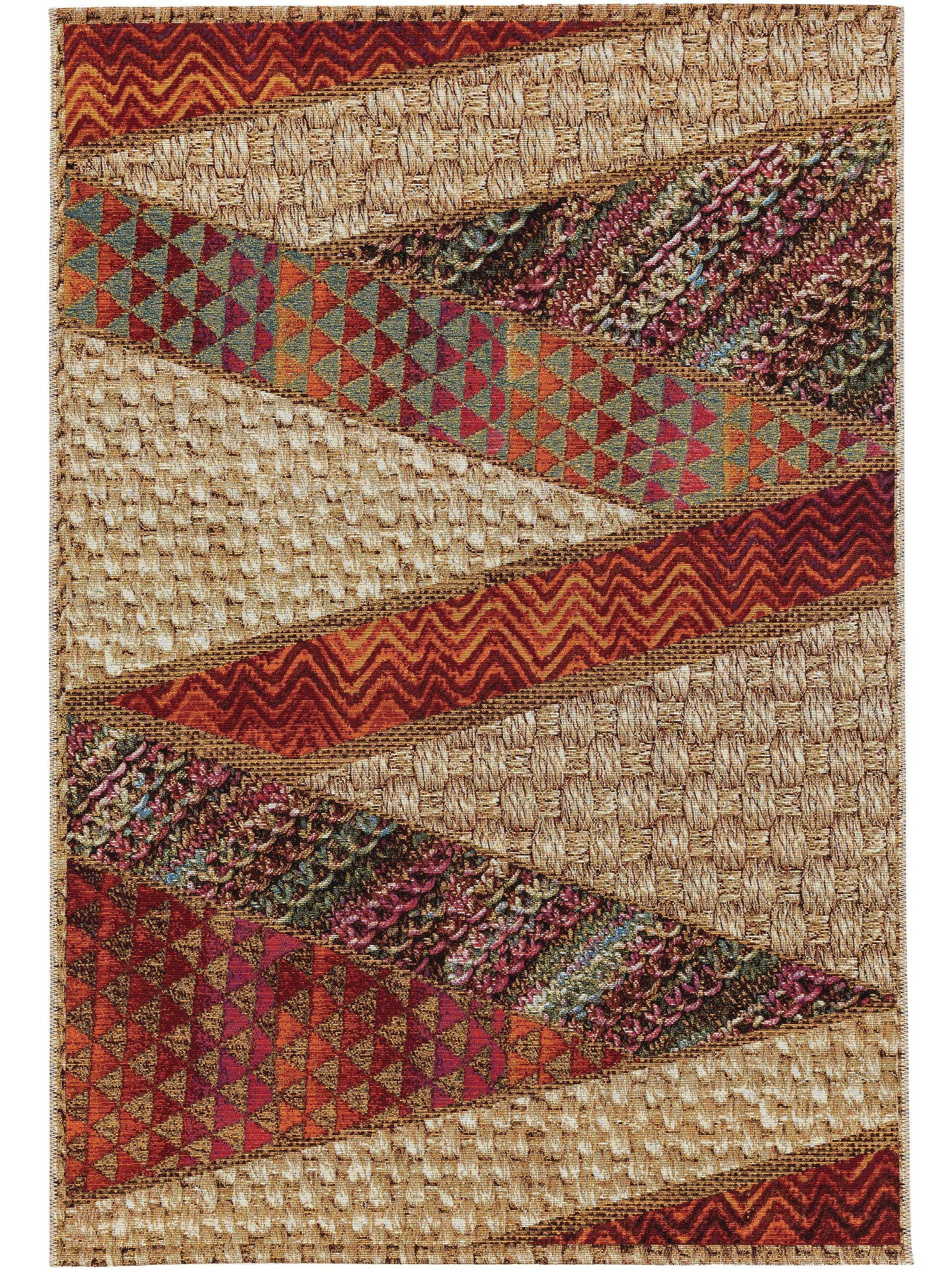 KENYA - Tapis d'extérieur & intérieur beige/rouge 160x235