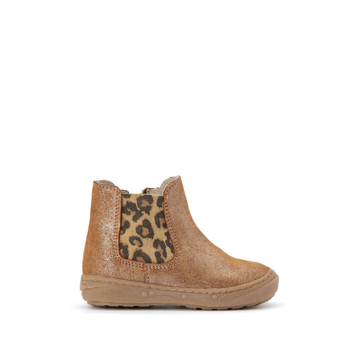 Bottines zippées en cuir irrisées