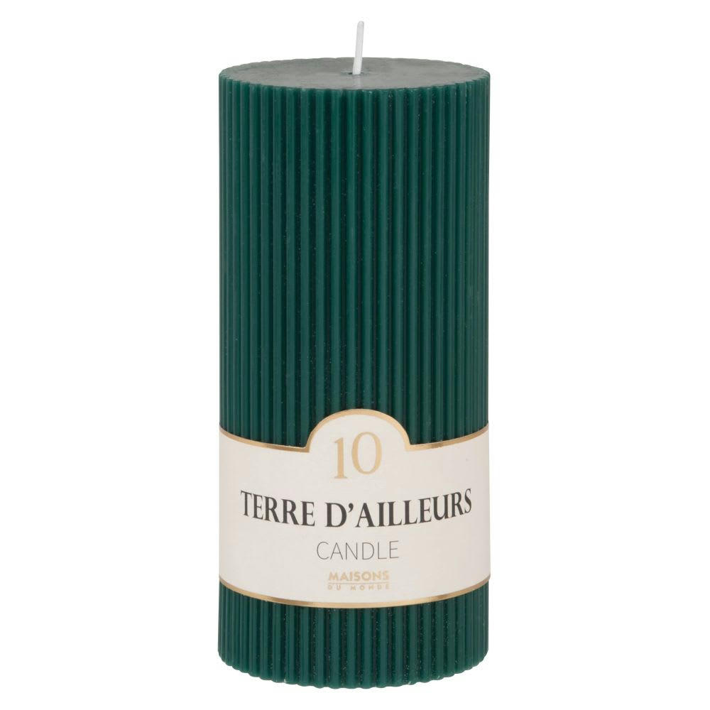 COLORAMA - Bougie striée parfumée bleu canard H15, 500g