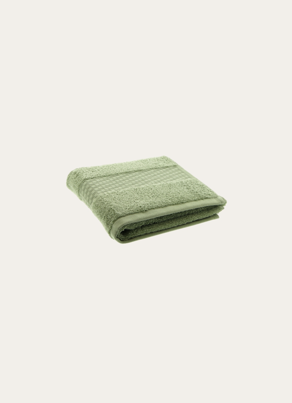 SERVIETTE TOILETTE COTON BIO JACQUARD GAUFRÉ 450 VERT LICHEN