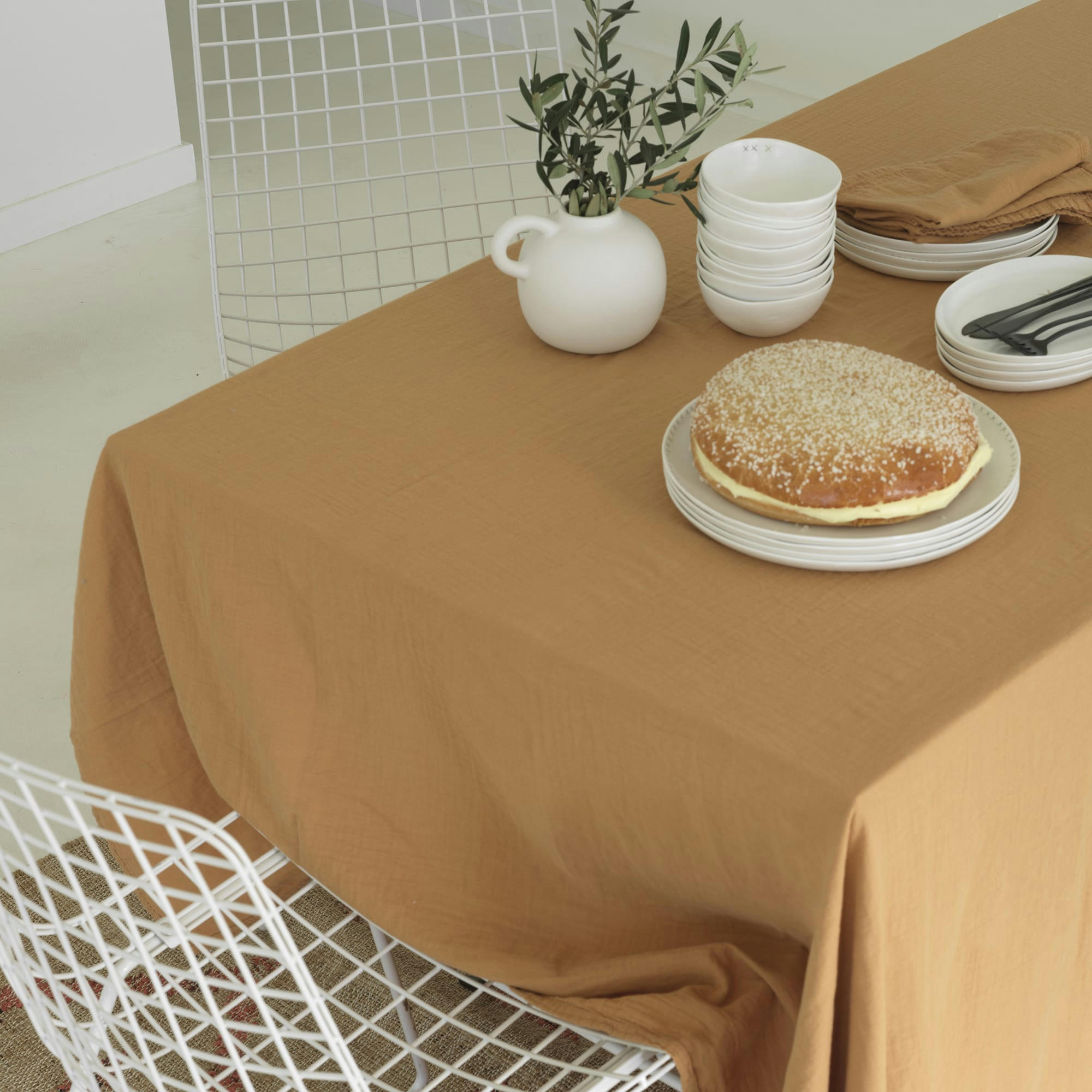 GAZE DE COTON - Nappe gaze de coton épices 180X180 CM