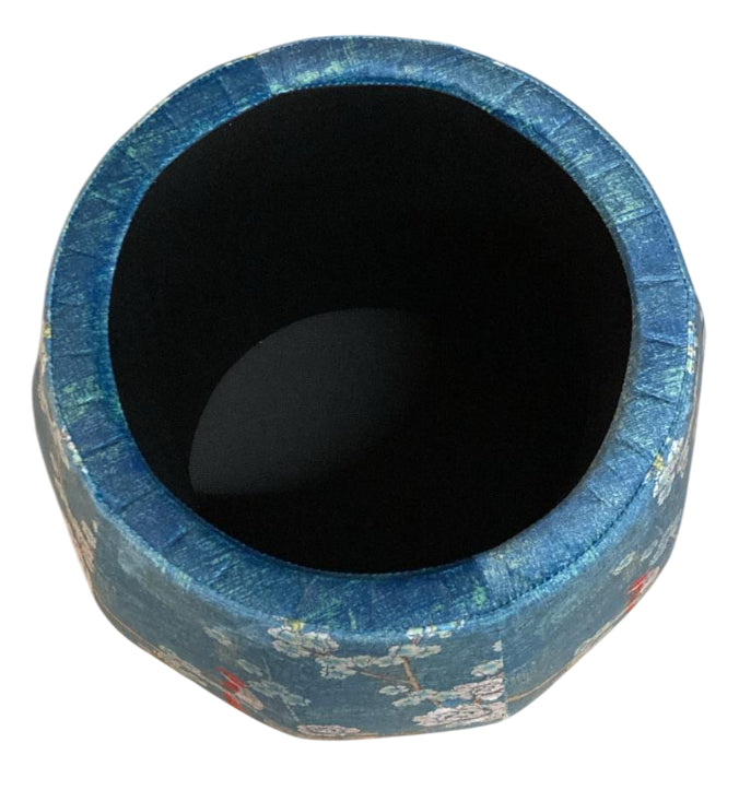 Fine Asianliving Velours Poef met Opbergruimte Rond