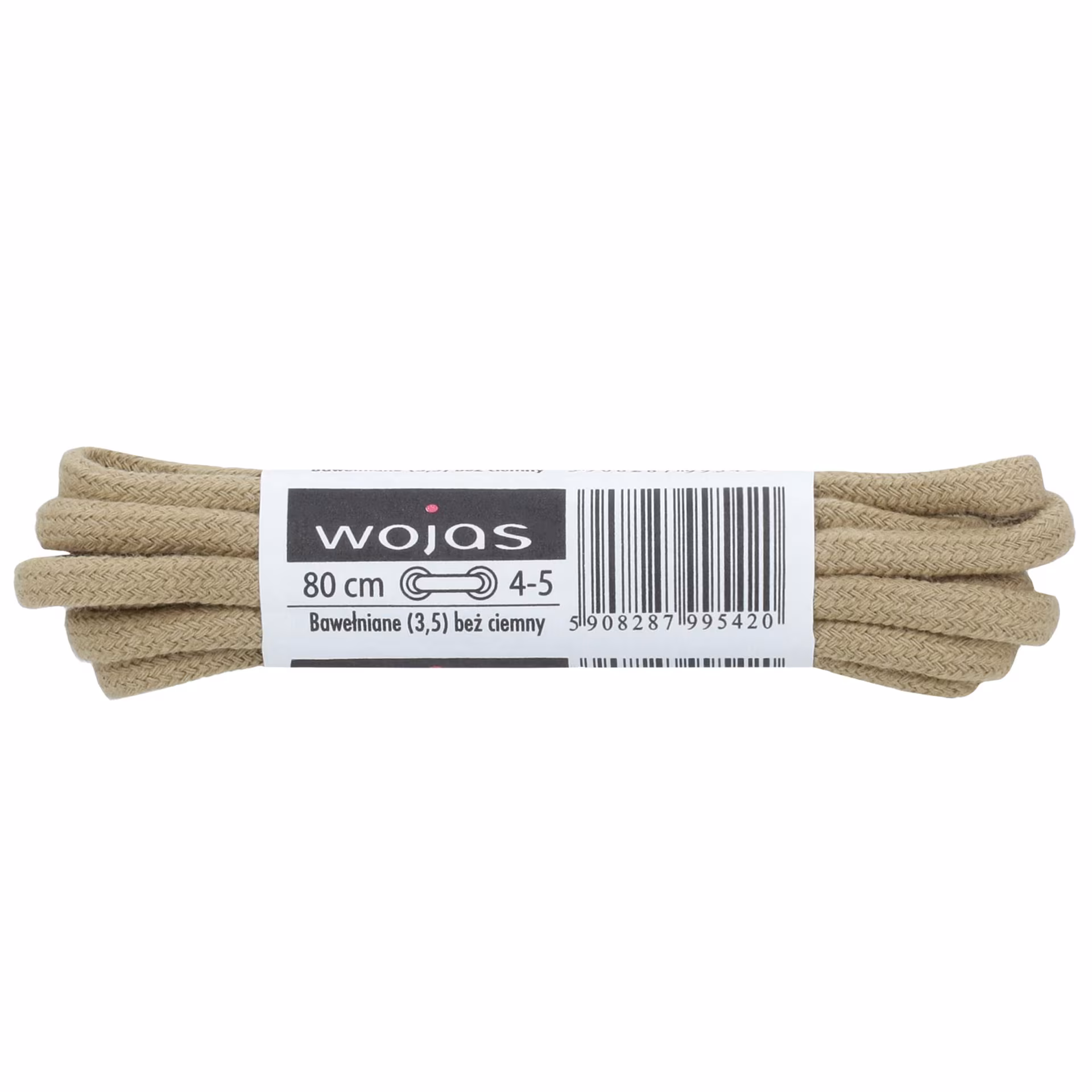 Beżowe sznurowadła okrągłe 80cm