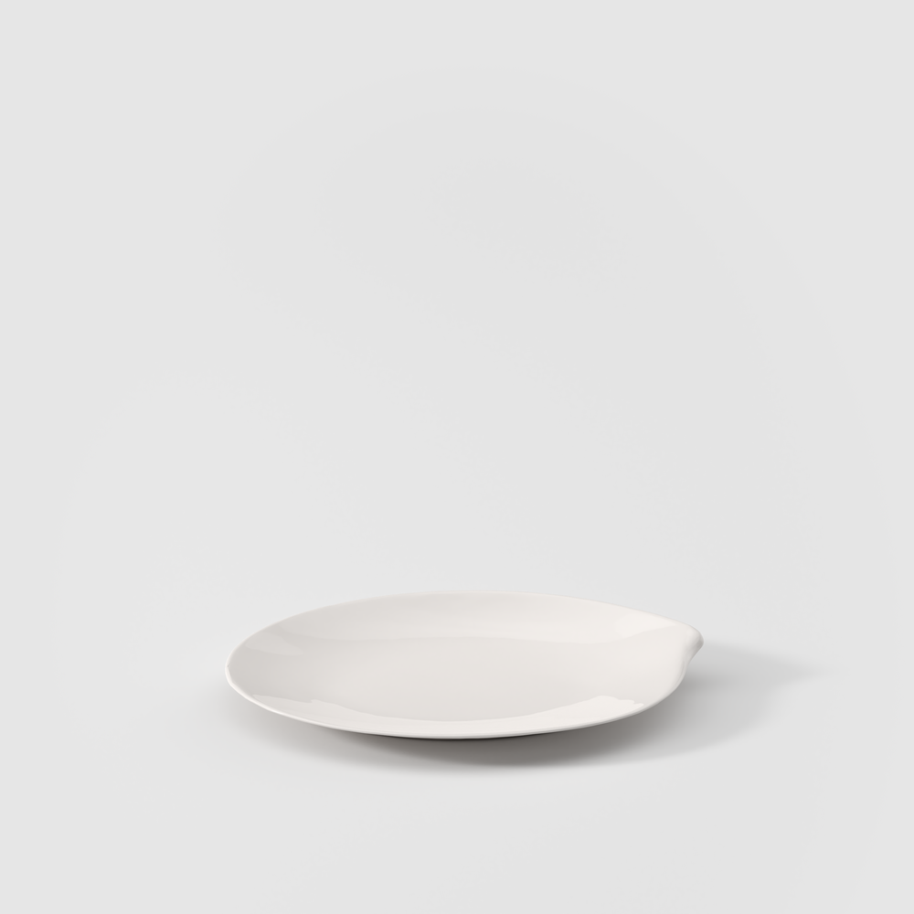 Flow Serving Platter - White, 13.8'' x 9.5'', Premium Porcelain