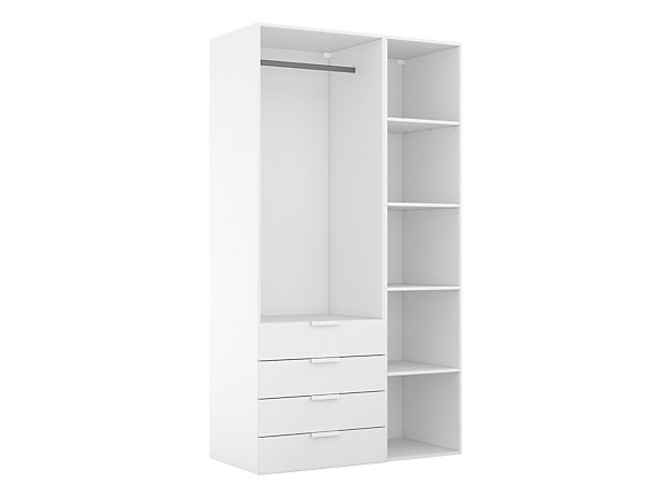 Dressing blanc 4 tiroirs GoodHome Atomia H. 225 x L. 125 x P. 58 cm