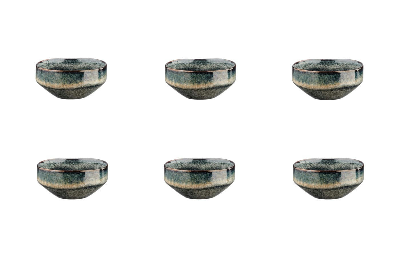 GENESIS - Lot de 6 petits bols en grès gris D11